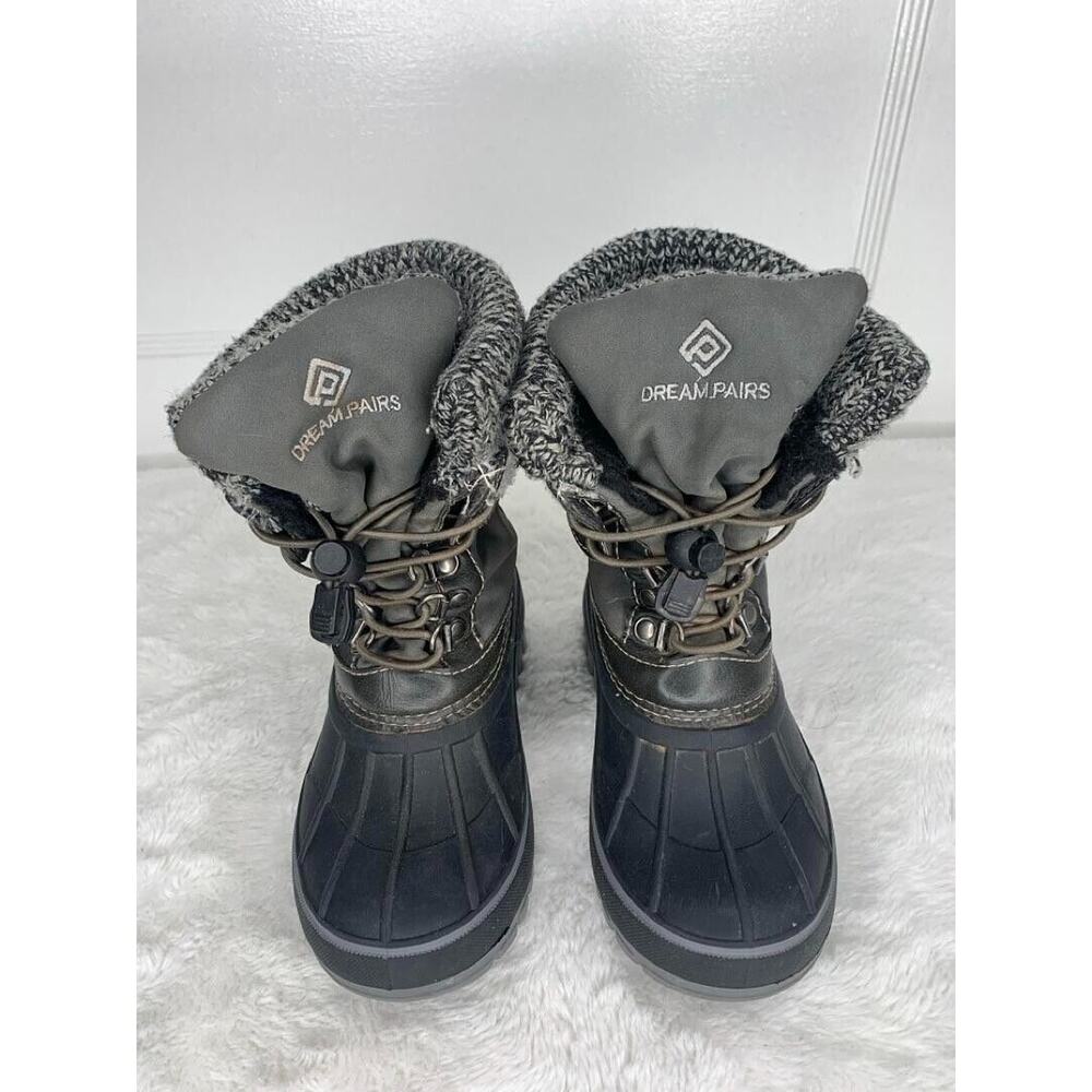 Dream Pairs Boys Winter Snow Boots Sz 11 Waterproof Insulated Warm Gray & Black - Picture 2 of 8